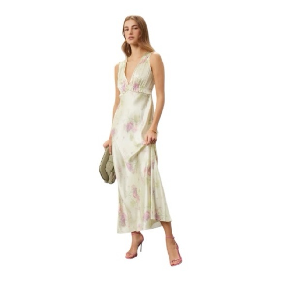 Love Shack Fancy Suniva Slip Dress in 100% Floral Silk Size 12 - Picture 2 of 10